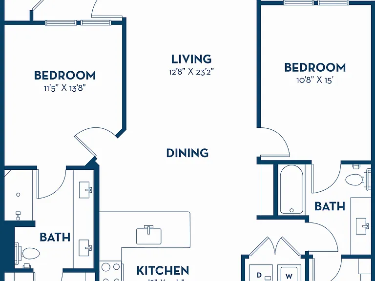 2 Bedroom | 2 Bath | 1151 SF 2 Bedroom | 2 Bath | 1151 SF