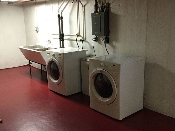 Laundry area in basement