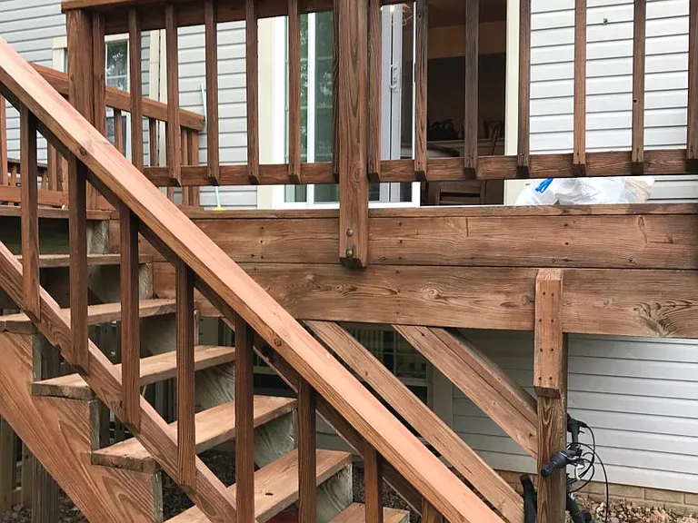Deck in the backyard