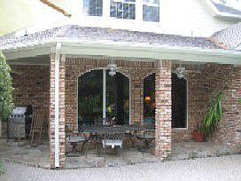 Covered Patio with flagstone decking