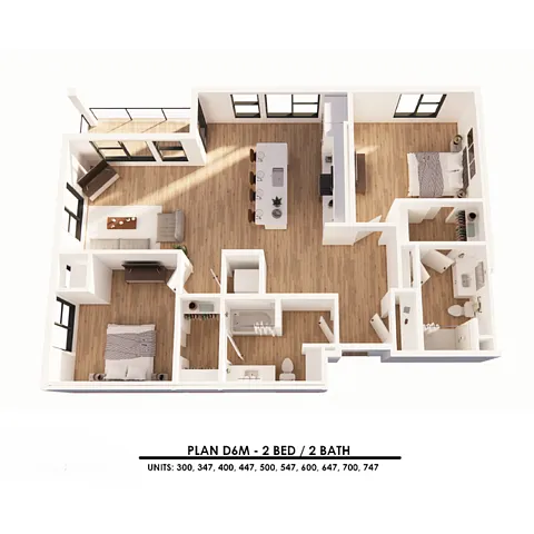 Floor plan D6M 2x2