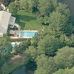 aerial view shows pool