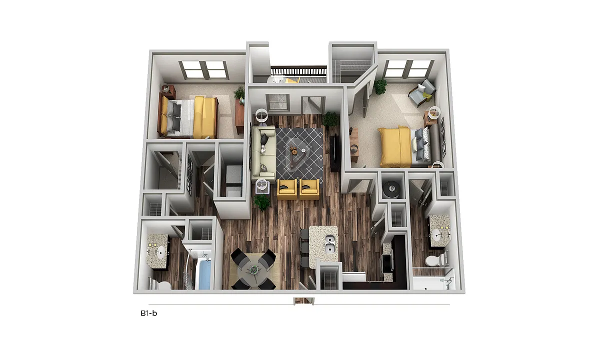 Floor plan B1 - Two Bedroom, Two Bathroom