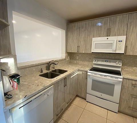 Remodelled kitchen, open to living room.