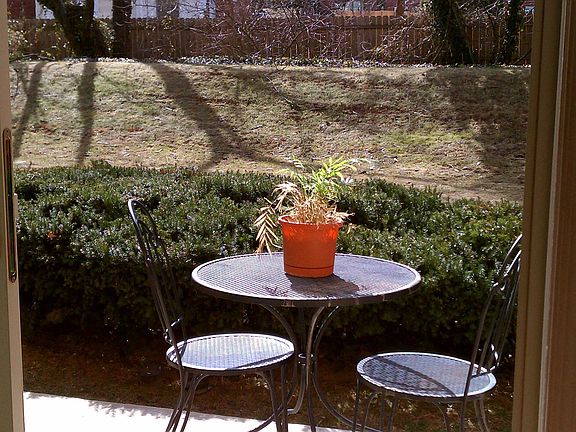 patio opens to green space