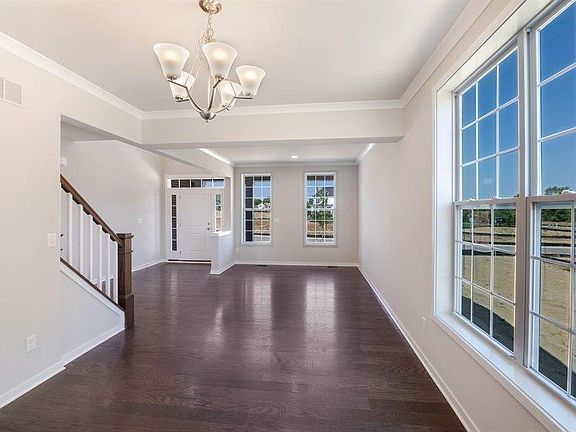 View of the front door from the dining room