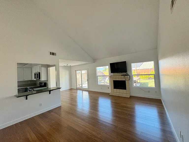 Living room and dining room (empty)