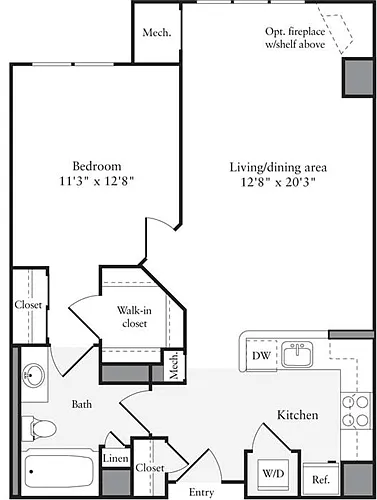 Floor plan 1 Bedroom G