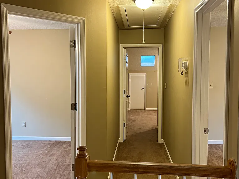 Upstairs hall; 2 bedrooms Right and Left, Large bedroom straight ahead