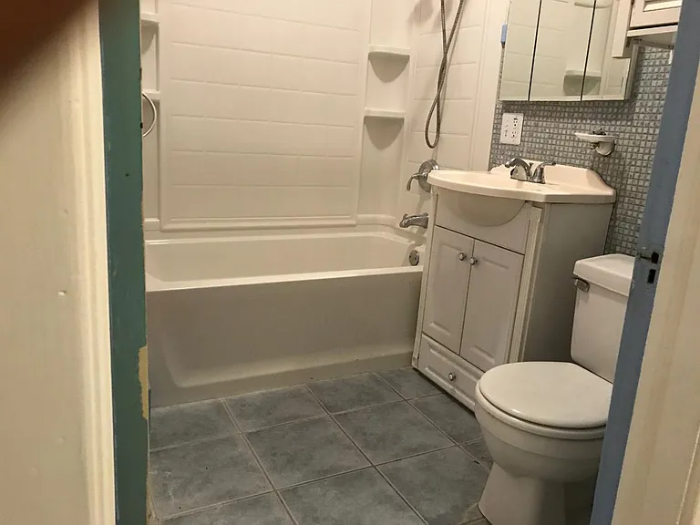 Bath with deep tub