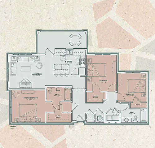 Floor plan C1 - 3 Bedroom