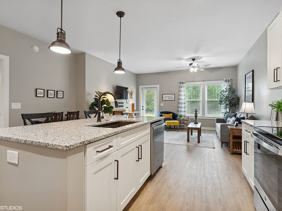 Kitchen into living room