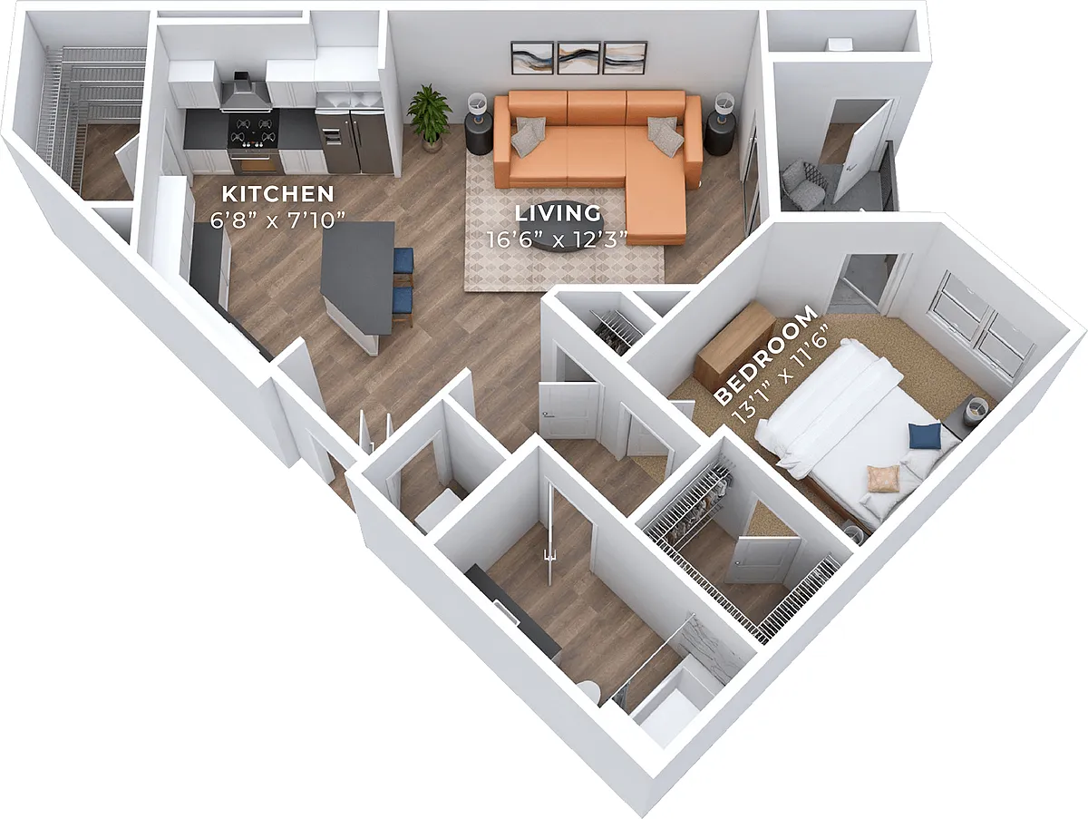Floor plan A2 One Bedroom