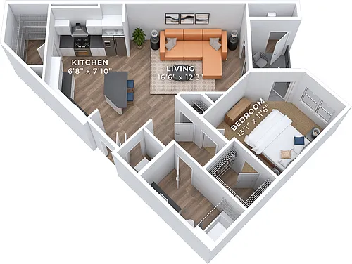 Floor plan A2 One Bedroom