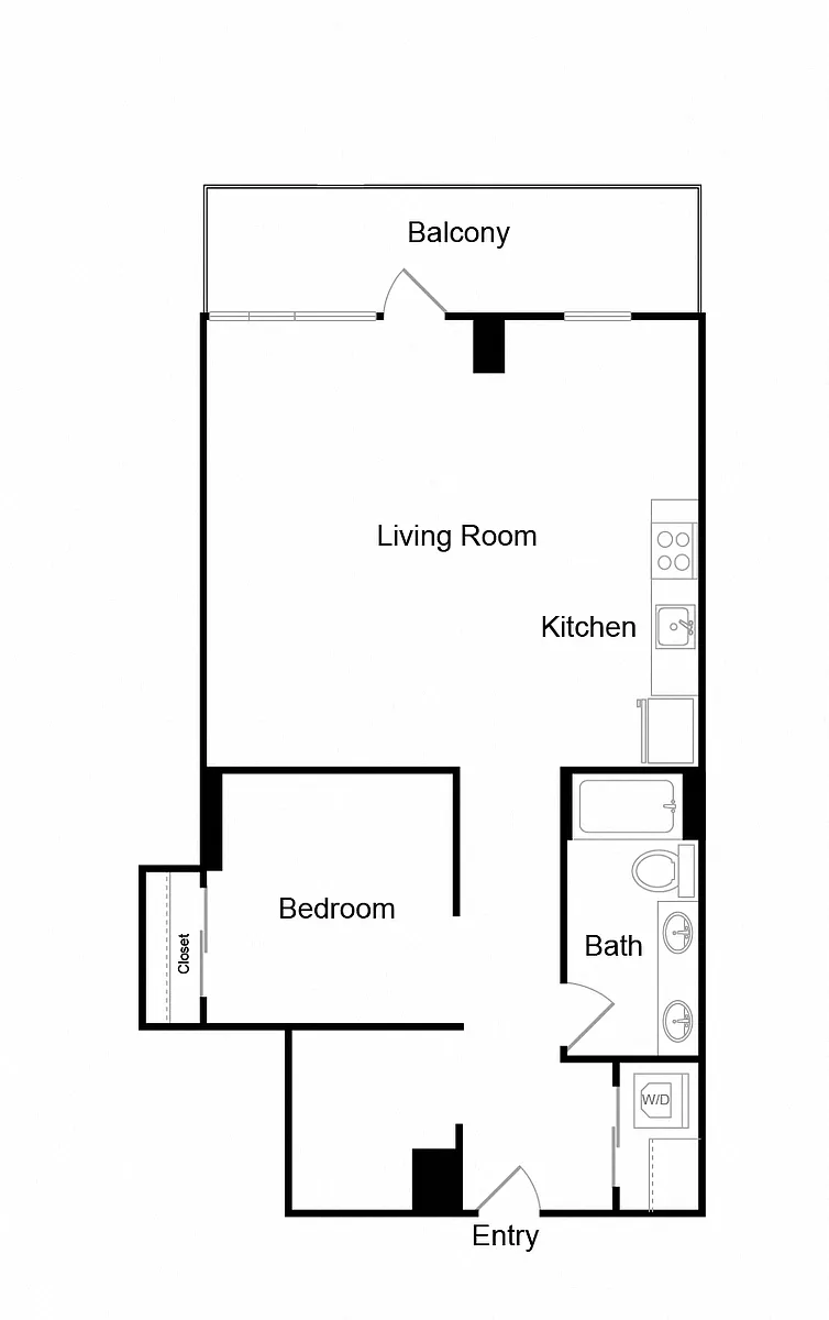 Floor plan One Bed One Bath - I