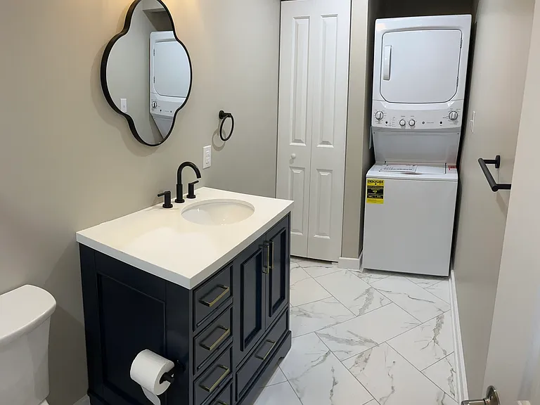 Washer and dryer in unit.