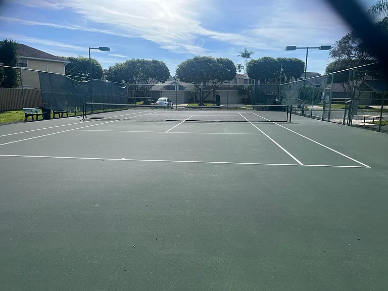 One of two tennis courts