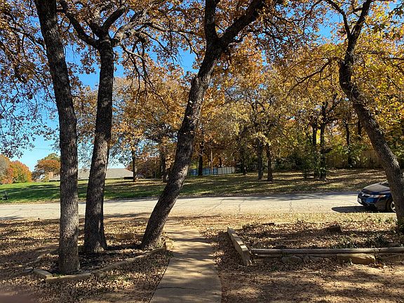 Wooded area across street