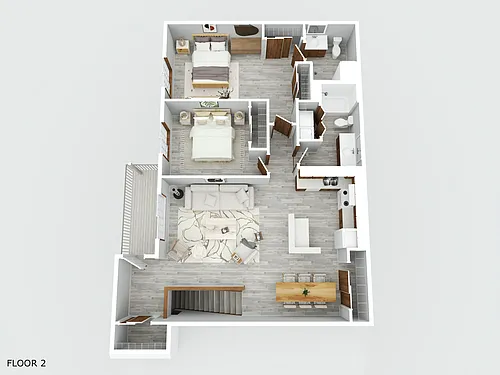 Floor plan Townhomes 2 Bed 2 Bath
