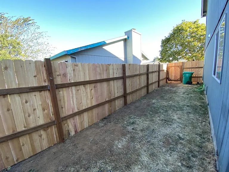 Gated backyard.