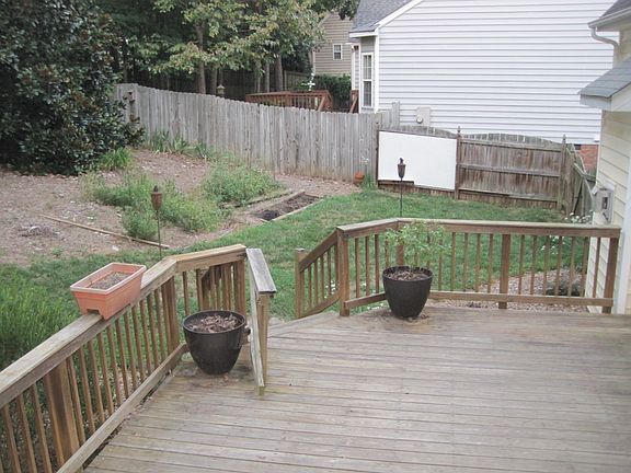 fenced backyard