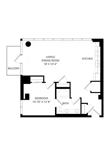 Floor plan 1X1 B13