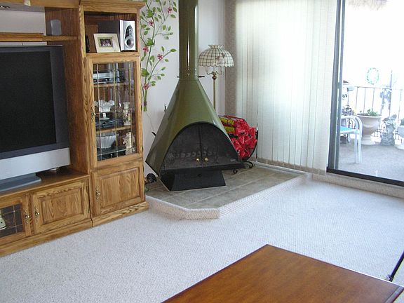 One of the few units with a fireplace