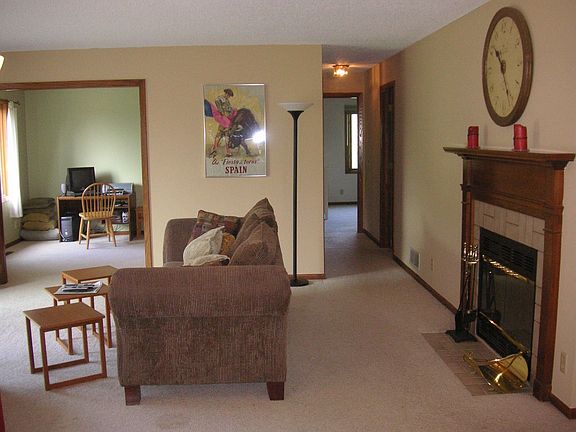 Living room with fp and office or 3rd bedroom