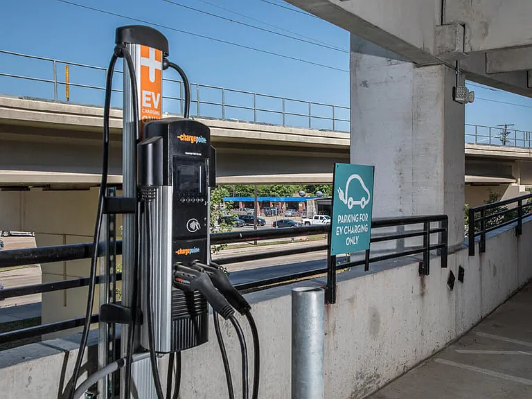 We welcome electric cars with EV charging station in our parking garage