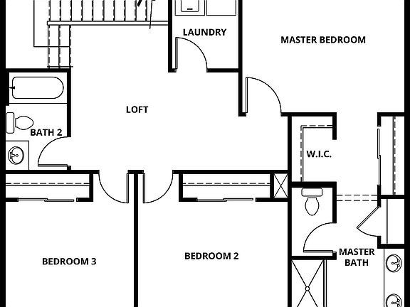 The second story of the Dorado with a loft and all the bedrooms
