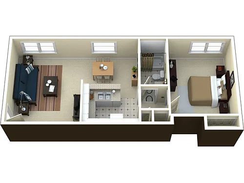 Floor plan 1 Bedroom Apartment