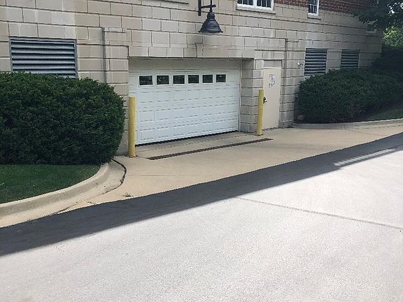 Indoor parking garage entrance