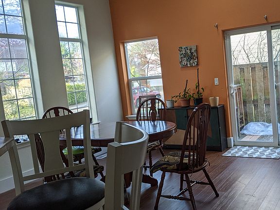 Dinning room with access to backyard.