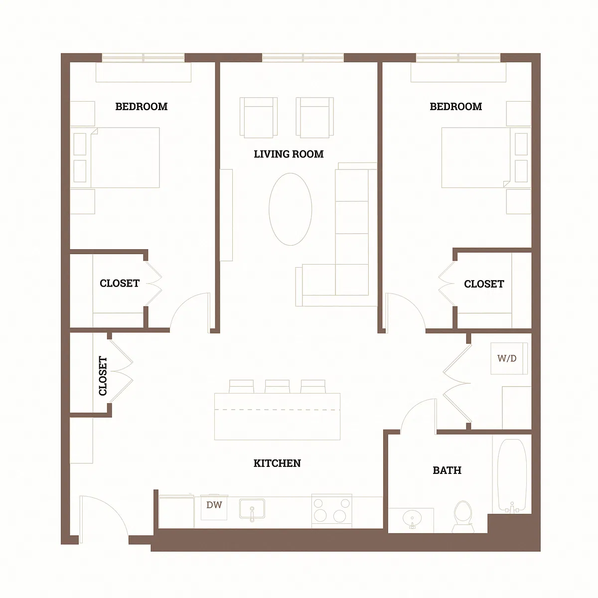 Floor plan 2 Bedroom B