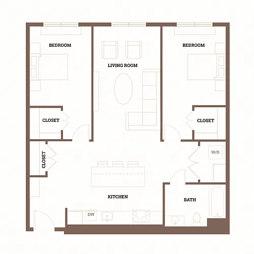 Floor plan 2 Bedroom B