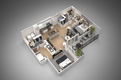 Floor plan 2 Bed/2 Bath
