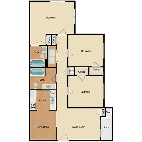 Floor plan Three Bedroom