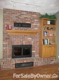 Fireplace and Built-In Bookshelf