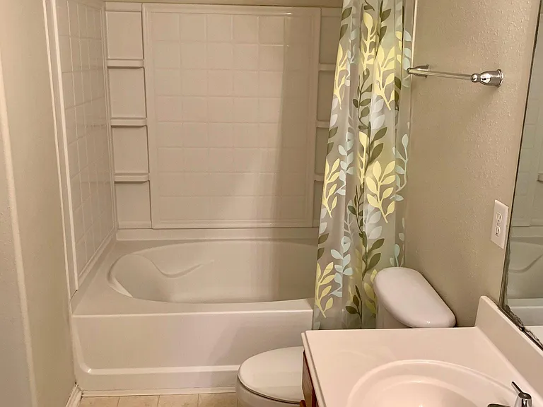 Deep, soaking tub in master bathroom!