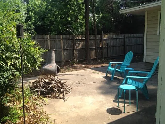 Another view of the patio facing north