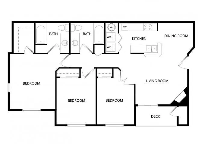 Floor plan Large 3 Bedroom