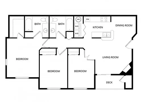 Floor plan Large 3 Bedroom