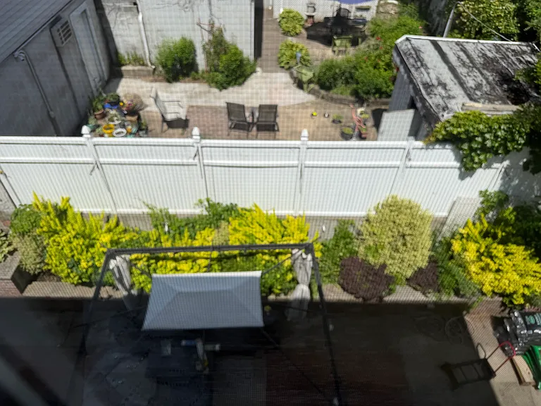 Bedroom view of backyard.
