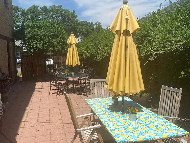 Fenced exterior courtyard