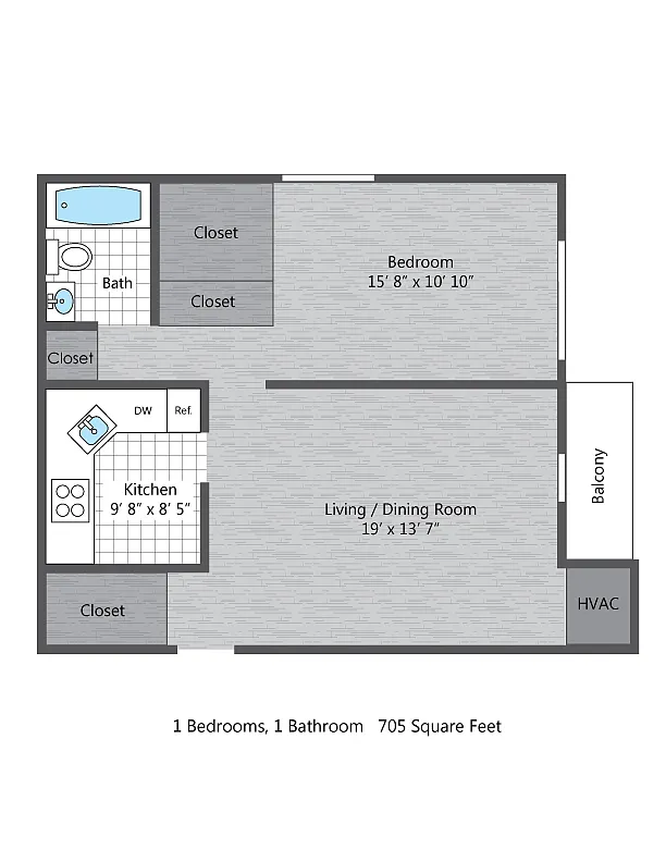 Floor plan 1BR/1BA