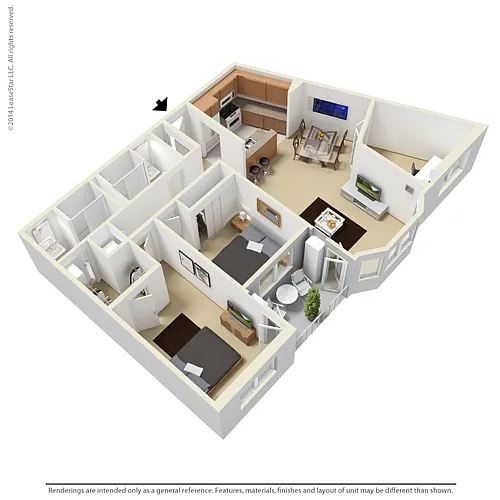 Floor plan 2 Bedroom - B2