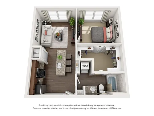 Floor plan 1X1 A