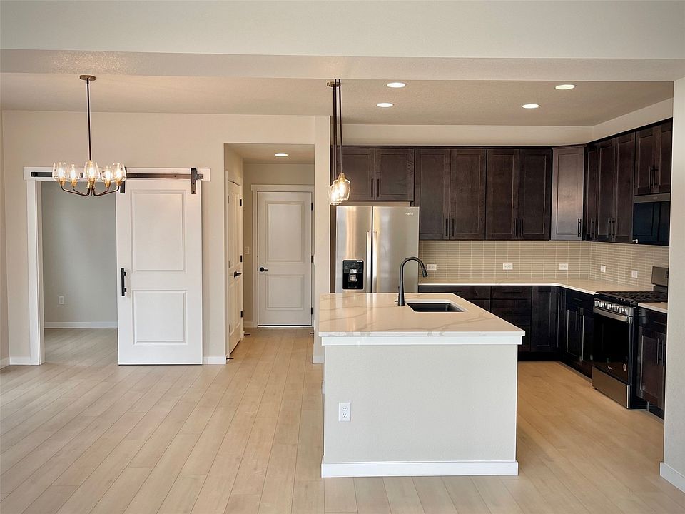 Kitchen and office, view from living room