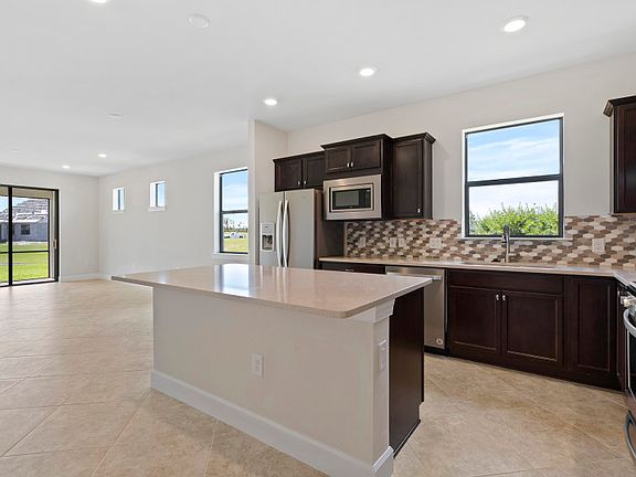 This new construction home offers a large kitchen island