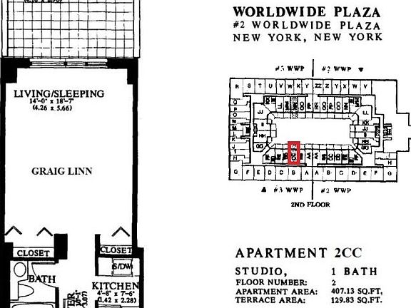 2nd image of 393 W 49th St APT 2CC
